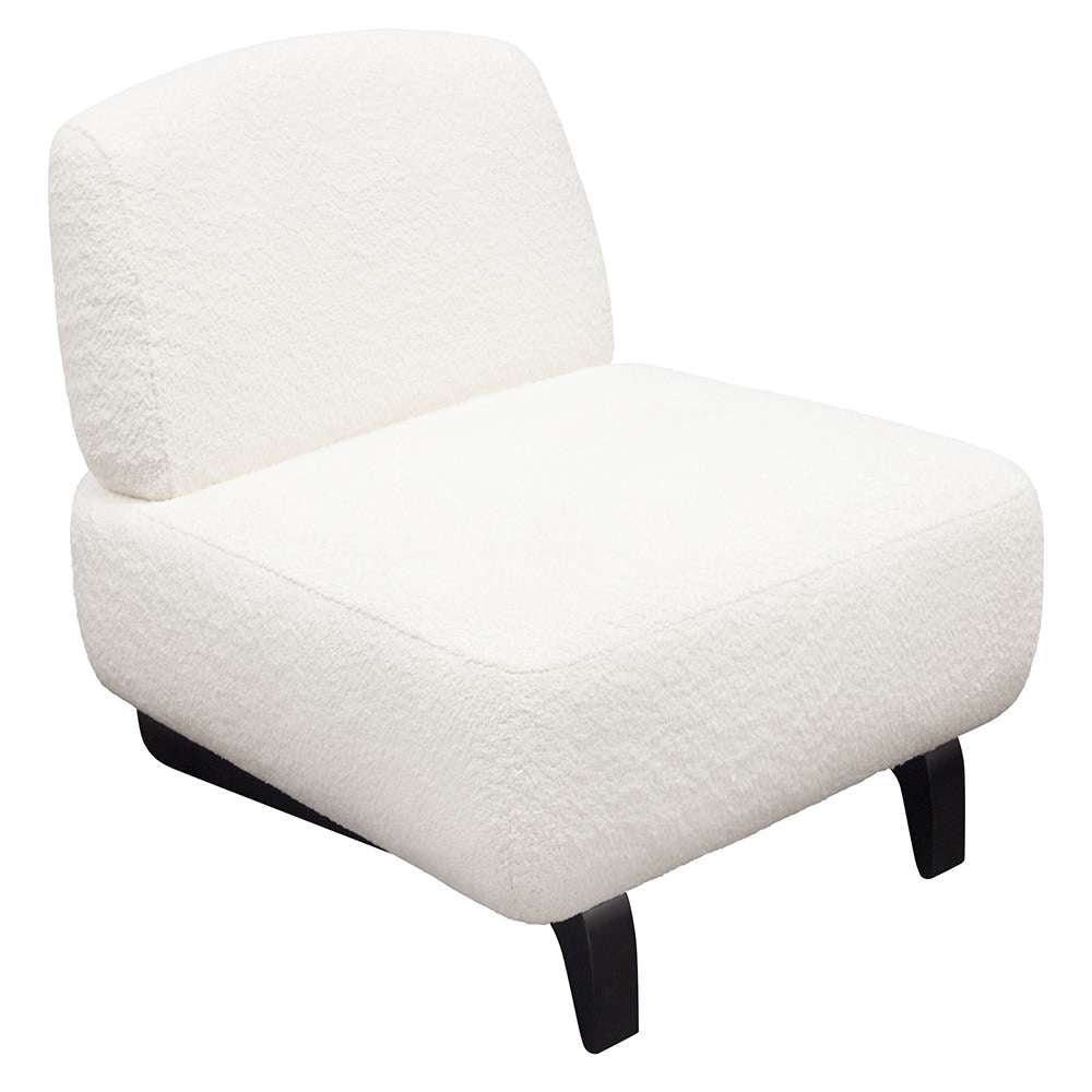 Diamond Sofa - Vesper Armless Chair in Faux White Shearling w/ Black Wood Leg Base - VESPERACWH veiw 8