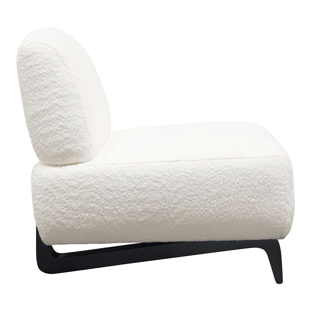 Diamond Sofa - Vesper Armless Chair in Faux White Shearling w/ Black Wood Leg Base - VESPERACWH veiw 9