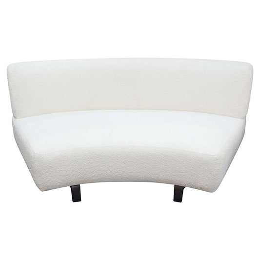 Diamond Sofa - Vesper Curved Armless Sofa in Faux White Shearling w/ Black Wood Leg Base - VESPERASWH veiw 1