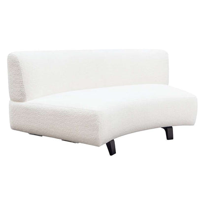 Diamond Sofa - Vesper Curved Armless Sofa in Faux White Shearling w/ Black Wood Leg Base - VESPERASWH veiw 3