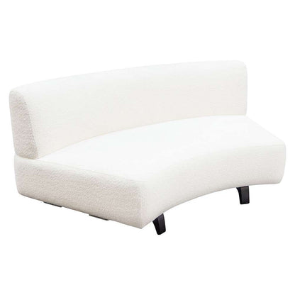 Diamond Sofa - Vesper Curved Armless Sofa in Faux White Shearling w/ Black Wood Leg Base - VESPERASWH veiw 4