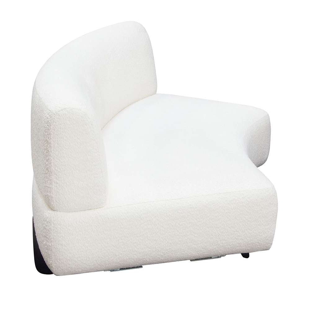 Diamond Sofa - Vesper Curved Armless Sofa in Faux White Shearling w/ Black Wood Leg Base - VESPERASWH veiw 5
