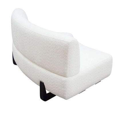 Diamond Sofa - Vesper Curved Armless Sofa in Faux White Shearling w/ Black Wood Leg Base - VESPERASWH veiw 6