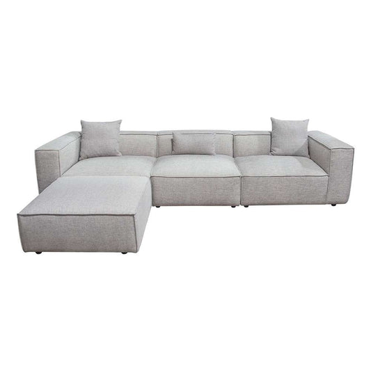 Diamond Sofa - Vice 4PC Modular Sectional in Barley Fabric with Ottoman - VICE4PCBA veiw 1