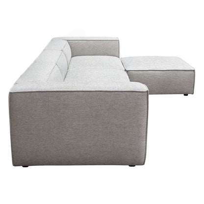 Diamond Sofa - Vice 4PC Modular Sectional in Barley Fabric with Ottoman - VICE4PCBA veiw 5