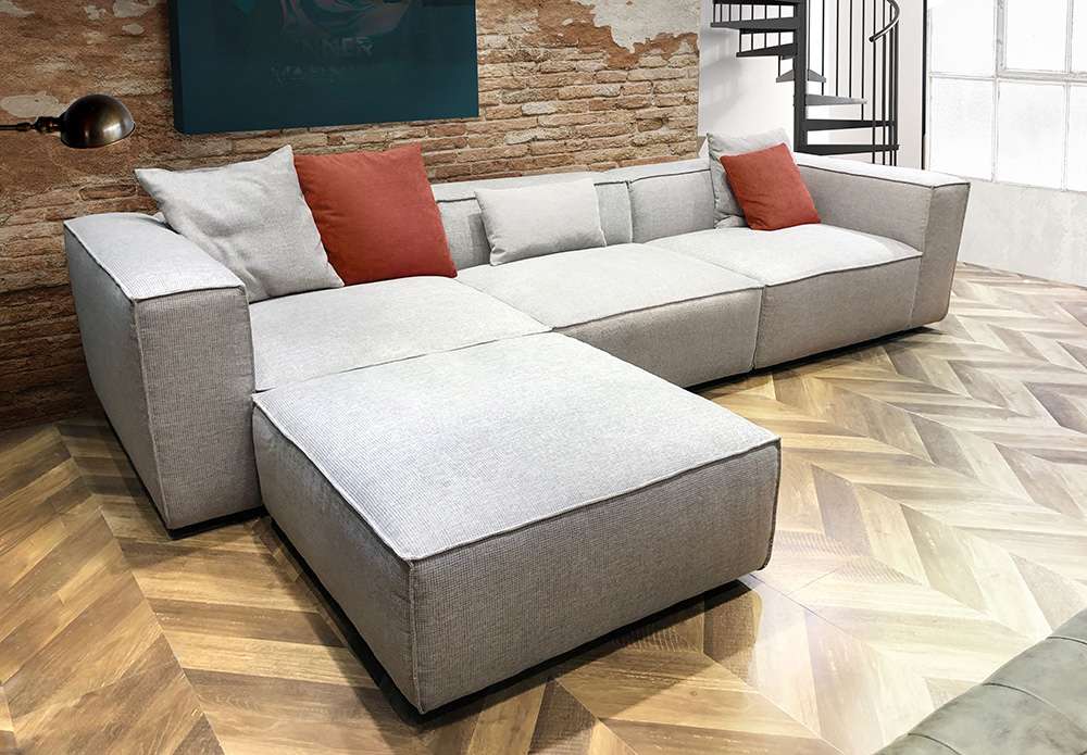Diamond Sofa - Vice 4PC Modular Sectional in Barley Fabric with Ottoman - VICE4PCBA veiw 13