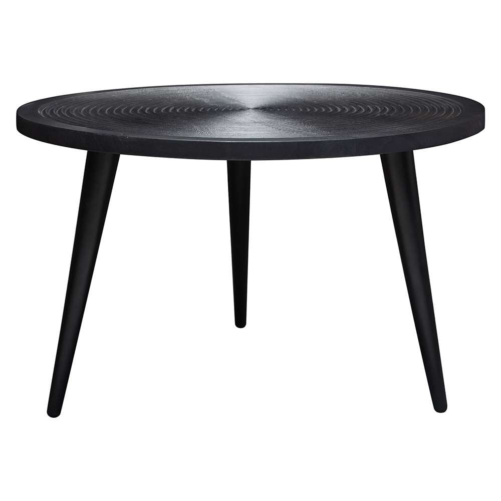 Diamond Sofa - Vortex Round Cocktail Table in Solid Mango Wood Top in Black Finish & Iron Legs - VORTEXCTBL veiw 1