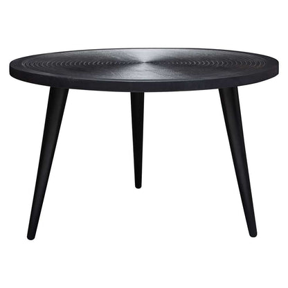 Diamond Sofa - Vortex Round Cocktail Table in Solid Mango Wood Top in Black Finish & Iron Legs - VORTEXCTBL veiw 1