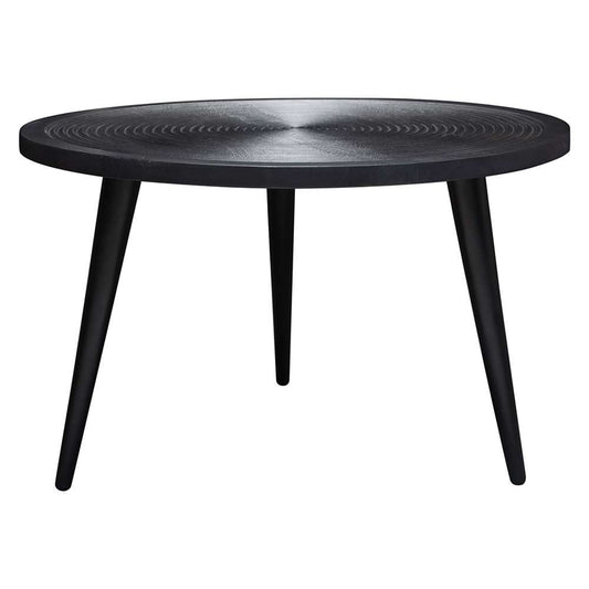 Diamond Sofa - Vortex Round Cocktail Table in Solid Mango Wood Top in Black Finish & Iron Legs - VORTEXCTBL veiw 1