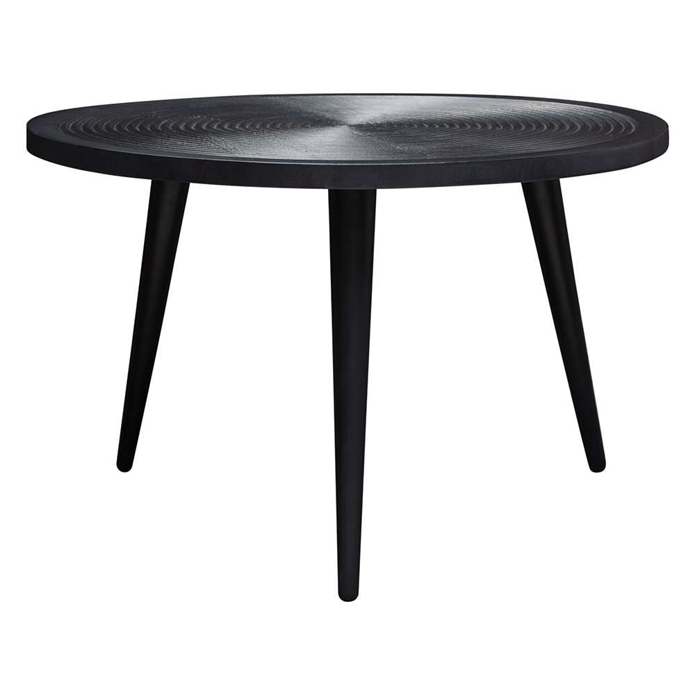 Diamond Sofa - Vortex Round Cocktail Table in Solid Mango Wood Top in Black Finish & Iron Legs - VORTEXCTBL veiw 3