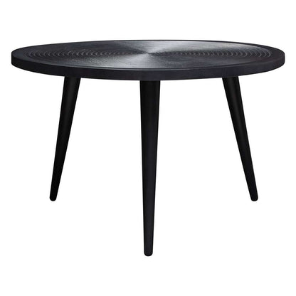 Diamond Sofa - Vortex Round Cocktail Table in Solid Mango Wood Top in Black Finish & Iron Legs - VORTEXCTBL veiw 3
