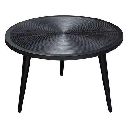 Diamond Sofa - Vortex Round Cocktail Table in Solid Mango Wood Top in Black Finish & Iron Legs - VORTEXCTBL veiw 5