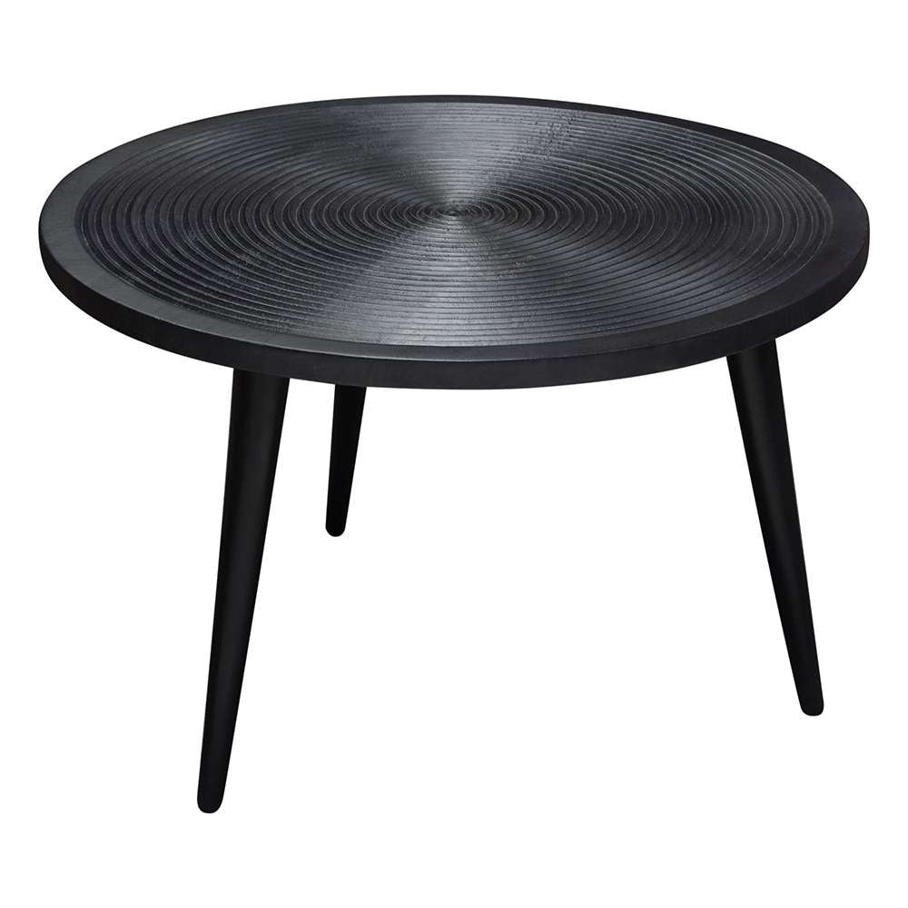 Diamond Sofa - Vortex Round Cocktail Table in Solid Mango Wood Top in Black Finish & Iron Legs - VORTEXCTBL veiw 6