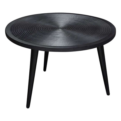 Diamond Sofa - Vortex Round Cocktail Table in Solid Mango Wood Top in Black Finish & Iron Legs - VORTEXCTBL veiw 6