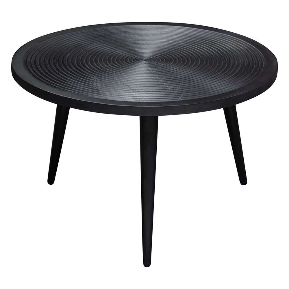 Diamond Sofa - Vortex Round Cocktail Table in Solid Mango Wood Top in Black Finish & Iron Legs - VORTEXCTBL veiw 7