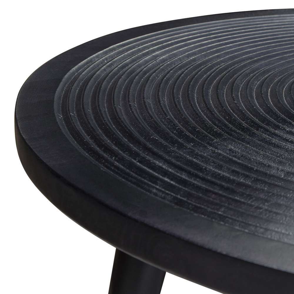 Diamond Sofa - Vortex Round Cocktail Table in Solid Mango Wood Top in Black Finish & Iron Legs - VORTEXCTBL veiw 8