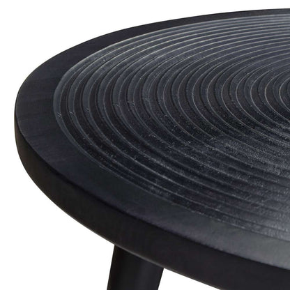 Diamond Sofa - Vortex Round Cocktail Table in Solid Mango Wood Top in Black Finish & Iron Legs - VORTEXCTBL veiw 8