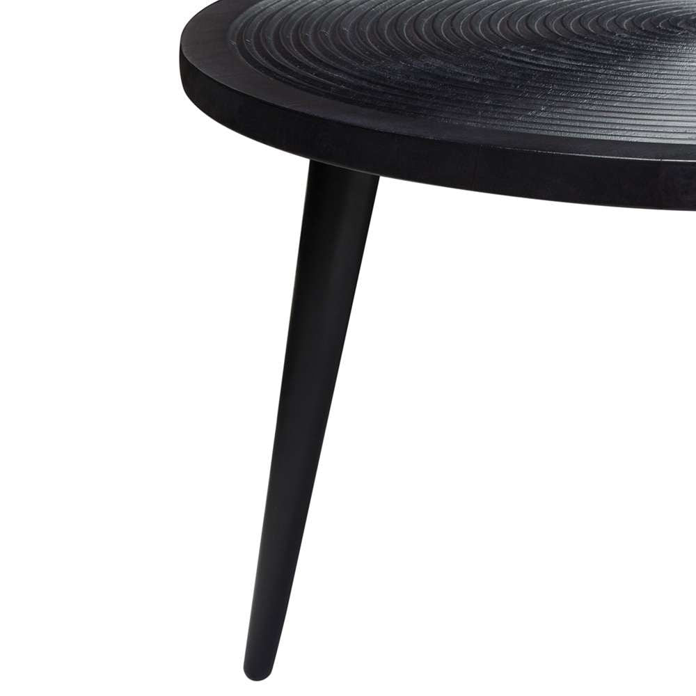 Diamond Sofa - Vortex Round Cocktail Table in Solid Mango Wood Top in Black Finish & Iron Legs - VORTEXCTBL veiw 9