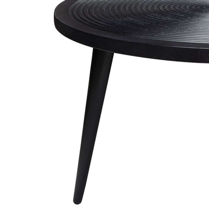Diamond Sofa - Vortex Round Cocktail Table in Solid Mango Wood Top in Black Finish & Iron Legs - VORTEXCTBL veiw 9