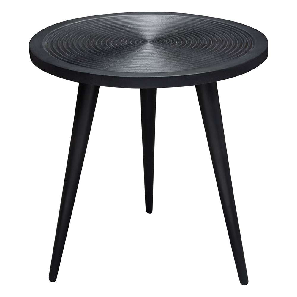 Diamond Sofa - Vortex Round End Table in Solid Mango Wood Top in Black Finish & Iron Legs - VORTEXETBL veiw 1