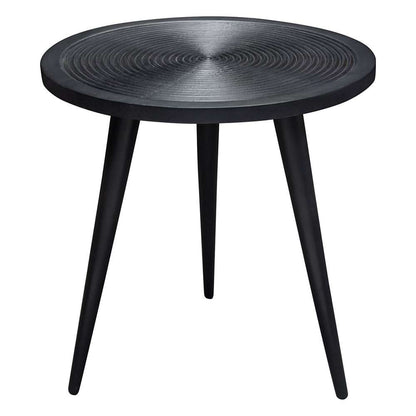 Diamond Sofa - Vortex Round End Table in Solid Mango Wood Top in Black Finish & Iron Legs - VORTEXETBL veiw 1
