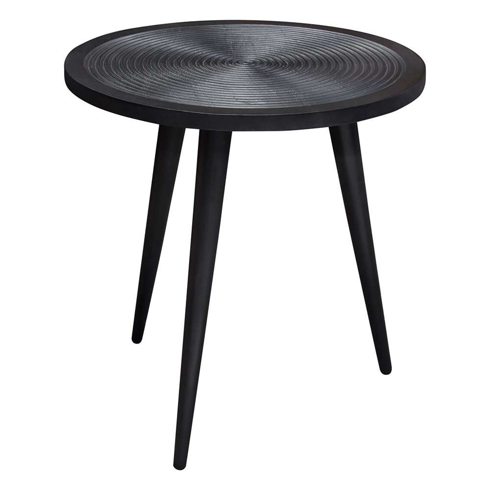Diamond Sofa - Vortex Round End Table in Solid Mango Wood Top in Black Finish & Iron Legs - VORTEXETBL veiw 2