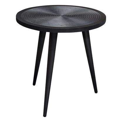 Diamond Sofa - Vortex Round End Table in Solid Mango Wood Top in Black Finish & Iron Legs - VORTEXETBL veiw 2