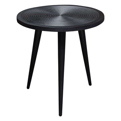 Diamond Sofa - Vortex Round End Table in Solid Mango Wood Top in Black Finish & Iron Legs - VORTEXETBL veiw 4