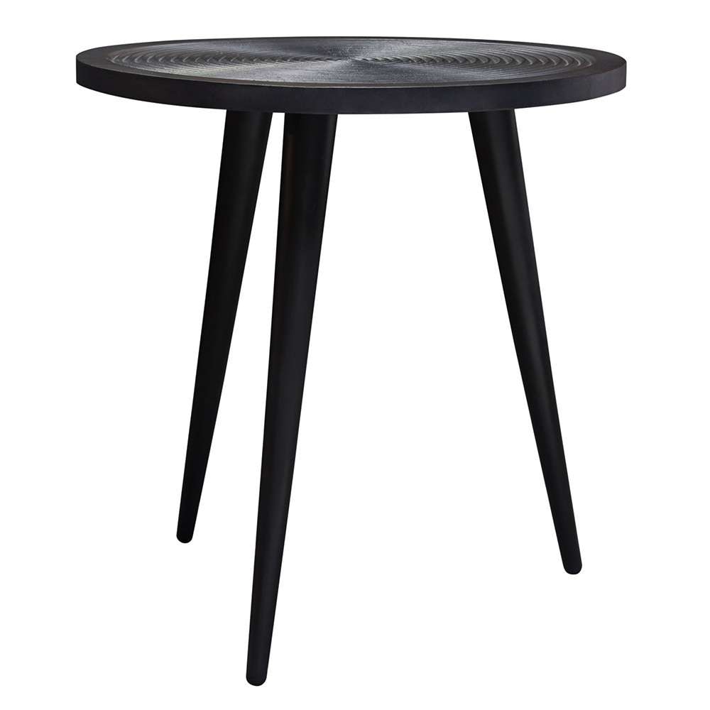 Diamond Sofa - Vortex Round End Table in Solid Mango Wood Top in Black Finish & Iron Legs - VORTEXETBL veiw 6