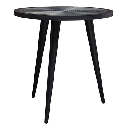 Diamond Sofa - Vortex Round End Table in Solid Mango Wood Top in Black Finish & Iron Legs - VORTEXETBL veiw 6