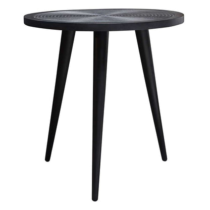 Diamond Sofa - Vortex Round End Table in Solid Mango Wood Top in Black Finish & Iron Legs - VORTEXETBL veiw 7