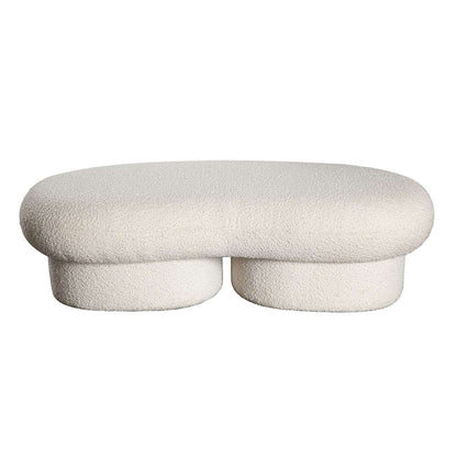Diamond Sofa - Wave Curved Accent Bench in Ivory Boucle Fabric - WAVEBEIV veiw 1