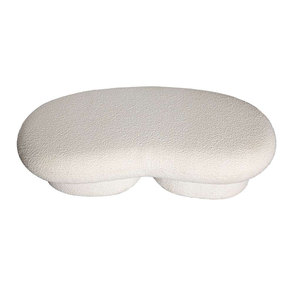 Diamond Sofa - Wave Curved Accent Bench in Ivory Boucle Fabric - WAVEBEIV veiw 10