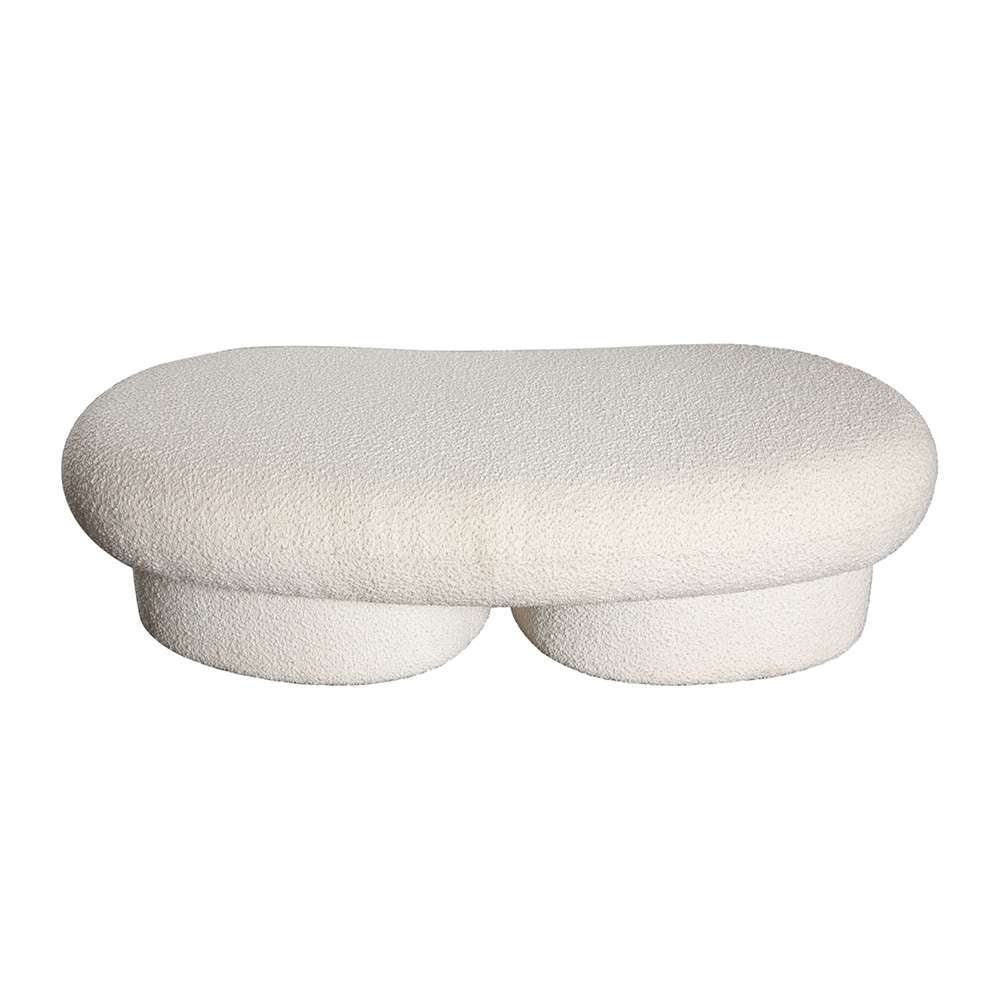 Diamond Sofa - Wave Curved Accent Bench in Ivory Boucle Fabric - WAVEBEIV veiw 11