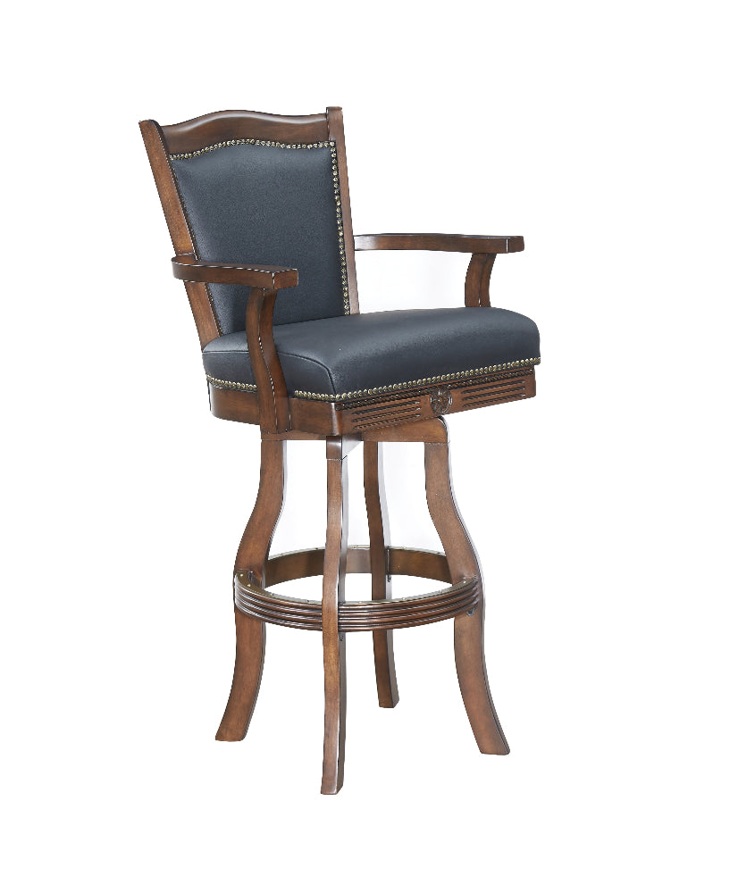 ECI Furniture - 30in Leather Nail Head Barstool in Distressed Walnut - 7040-35-BS-30 view 1