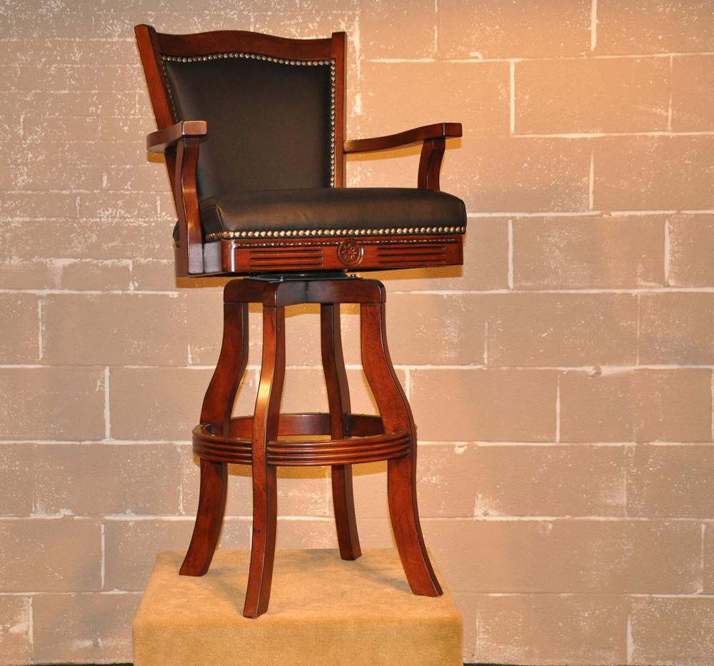 ECI Furniture - 30in Leather Nail Head Barstool in Distressed Walnut - 7040-35-BS-30 view 3