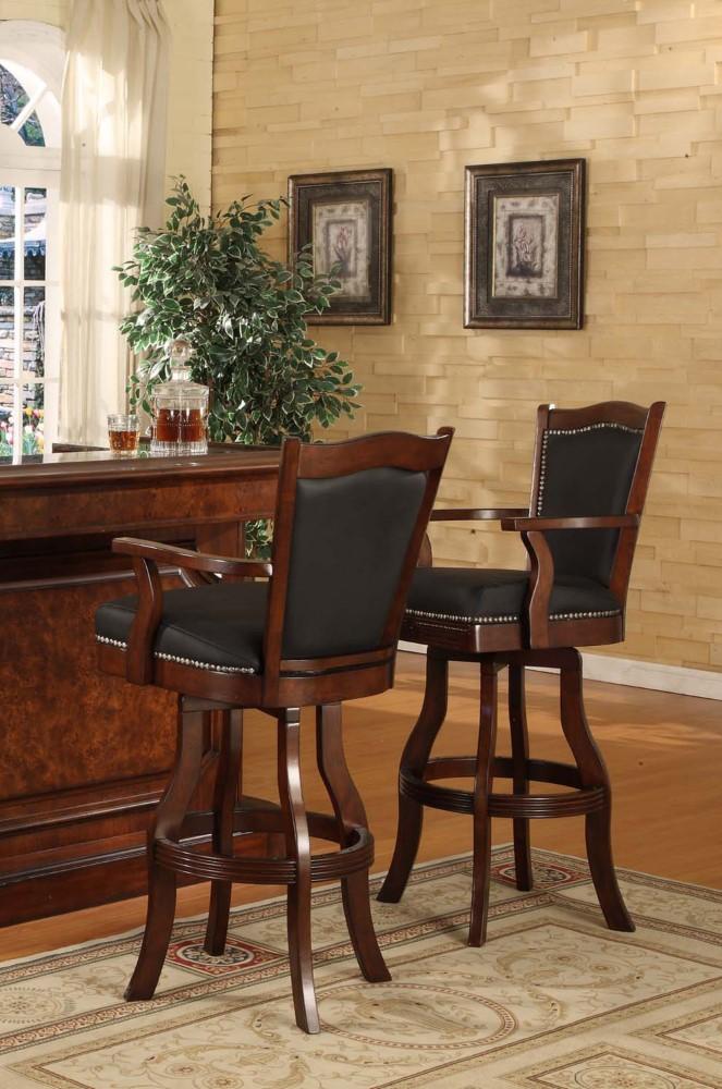 ECI Furniture - 30in Leather Nail Head Barstool in Distressed Walnut - 7040-35-BS-30 view 4