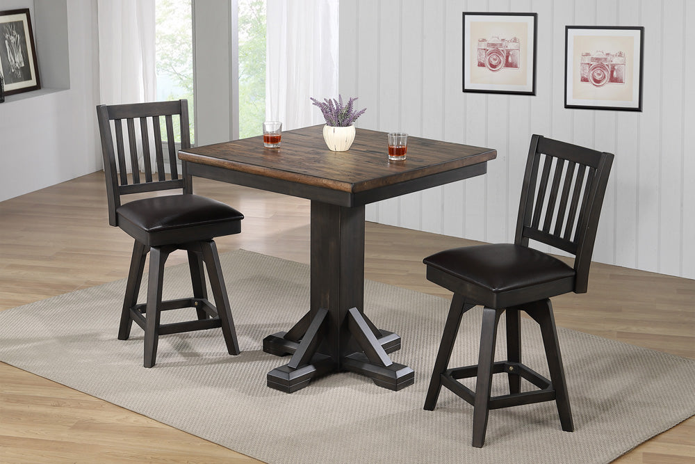 ECI Furniture - Ashford 24in Slat Back Swivel Counter Stool w/ vinyl seat (Set of 2) - 1859-23-CS view 2