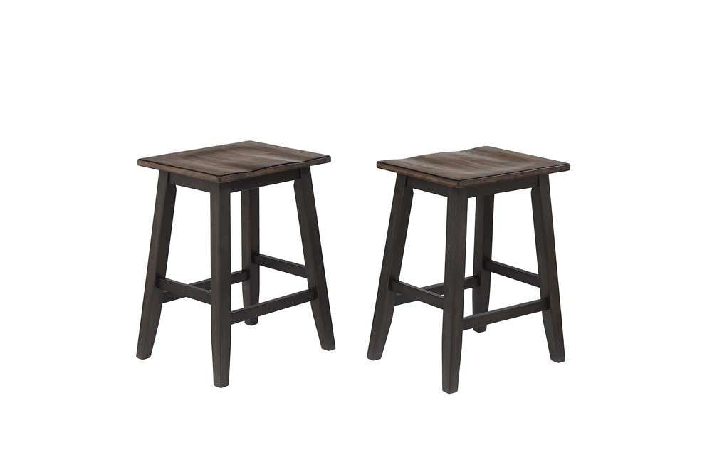 ECI Furniture - Ashford 24in Saddle Stool w/ wood seat (Set of 2) - 1859-23-SS24 view 1