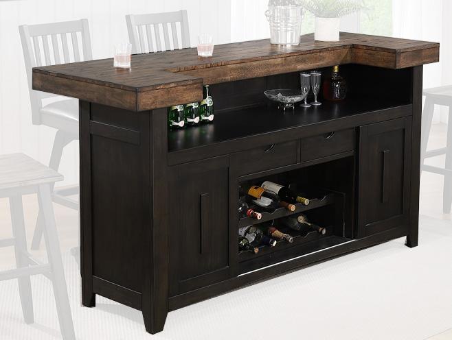 ECI Furniture - Ashford 78in Bar Complete, Black & Rustic Walnut - 1859-23-BT/B view 1