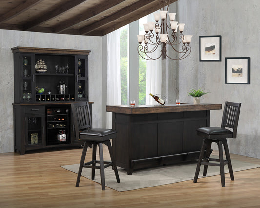 ECI Furniture - Ashford 78in Bar Complete, Black & Rustic Walnut - 1859-23-BT/B view 2