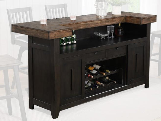 ECI Furniture - Ashford 78in Bar Complete, Black & Rustic Walnut - 1859-23-BT/B view 1