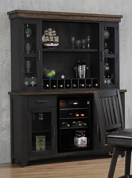 ECI Furniture - Ashford Back Bar-Hutch Complete, Black & Rustic Walnut - 1859-23-H/BB view 1