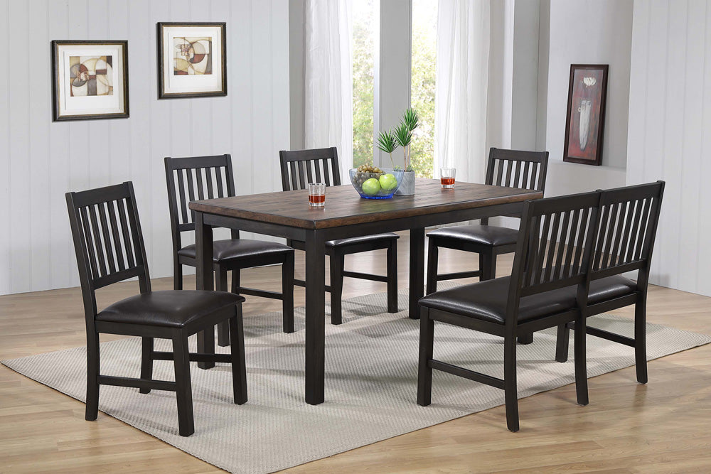 ECI Furniture - Ashford Slat Dining Chair w/brown seat (Set of 2) - 1859-23-S view 3