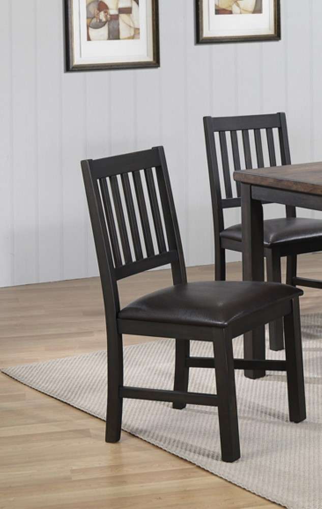 ECI Furniture - Ashford Slat Dining Chair w/brown seat (Set of 2) - 1859-23-S view 4