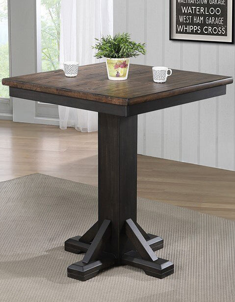 ECI Furniture - Ashford Square Pub Bar Height Table Complete, Black & Rustic Walnut - 1859-23-PT/BPB view 1