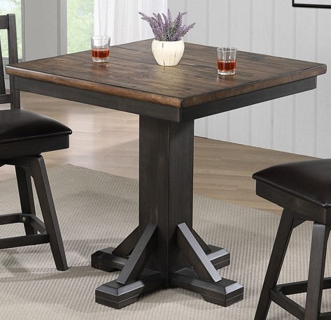 ECI Furniture - Ashford Square Pub Counter Height Table Complete, Black & Rustic Walnut - 1859-23-PT/CPB view 1