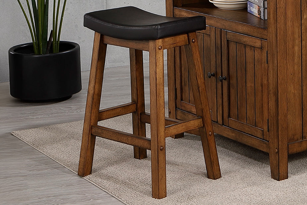 ECI Furniture - Brigantine 24" Saddle Stool, Distressed Walnut - 5800-00-SS view 1