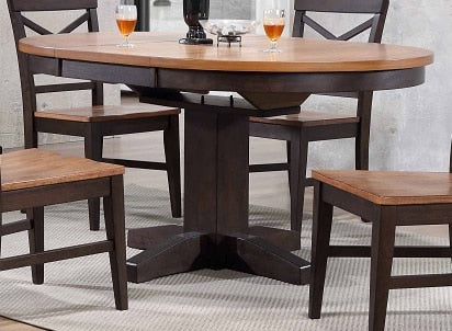 ECI Furniture - Choices Complete Round To Oval Table in Black Oak - 0733-50-RT_RB veiw 1