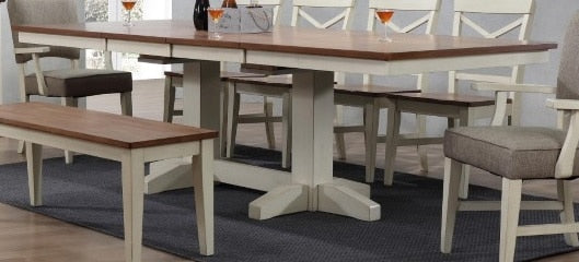 ECI Furniture - Choices Complete Trestle Table in Antique White - 0733-20-TT_TB veiw 1